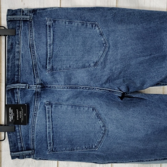 SIMPLY Vera Vera Wang Mid-Rise Straight Leg Jeans, Size 10 - Picture 8 of 14